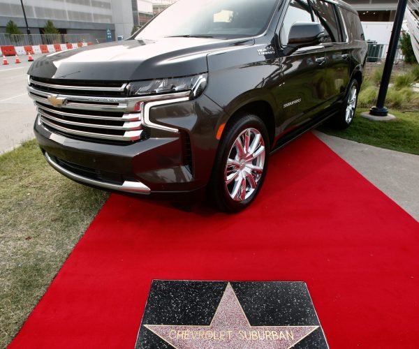 An Award of Excellence star given to the Chevrolet Suburban by the Hollywood Chamber of Commerce has been installed in a sidewalk Monday, June 21, 2021 in Arlington, Texas. It is the first such award to reside permanently in Texas, a location chosen because it is where the Suburban is assembled. (Photo by Mike Stone for Chevrolet)